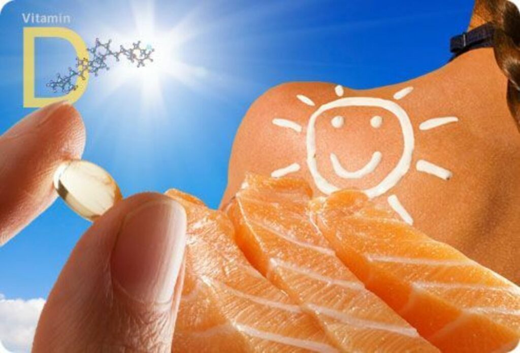 Vitamina D te lekura merret nepermjet rrezeve te diellit dhe ushqimeve qe e permbajne ate.